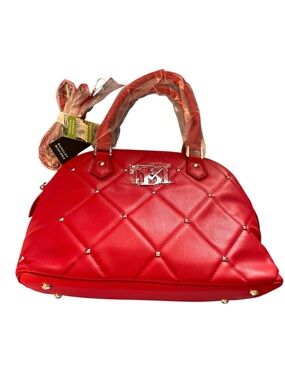 Badgley Mischka NWT gorgeous red and silver dome shoulder or cross body bag